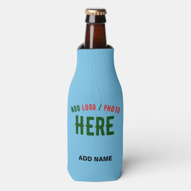 STYLISH MODERN CUSTOM SWAG SKY BLUE VERIFIED BRAND BOTTLE COOLER (Bottle Front)