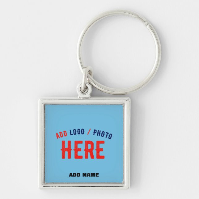 STYLISH MODERN CUSTOM SWAG SKY BLUE VERIFIED BRAND KEYCHAIN (Front)