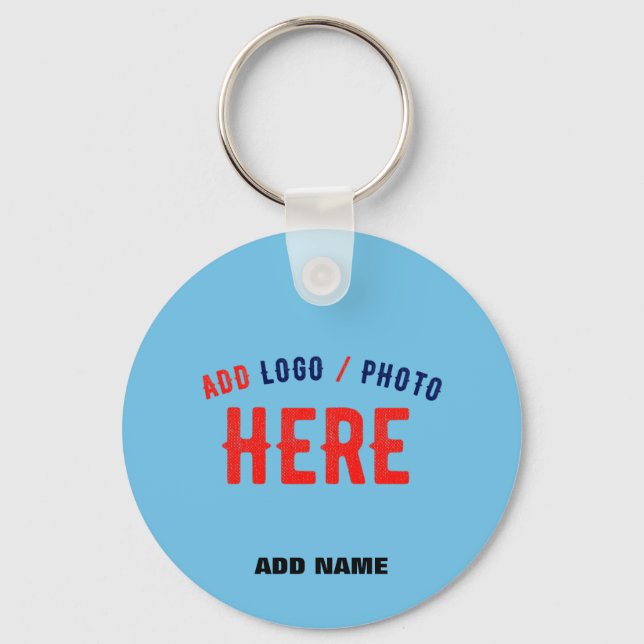 STYLISH MODERN CUSTOM SWAG SKY BLUE VERIFIED BRAND KEYCHAIN (Front)