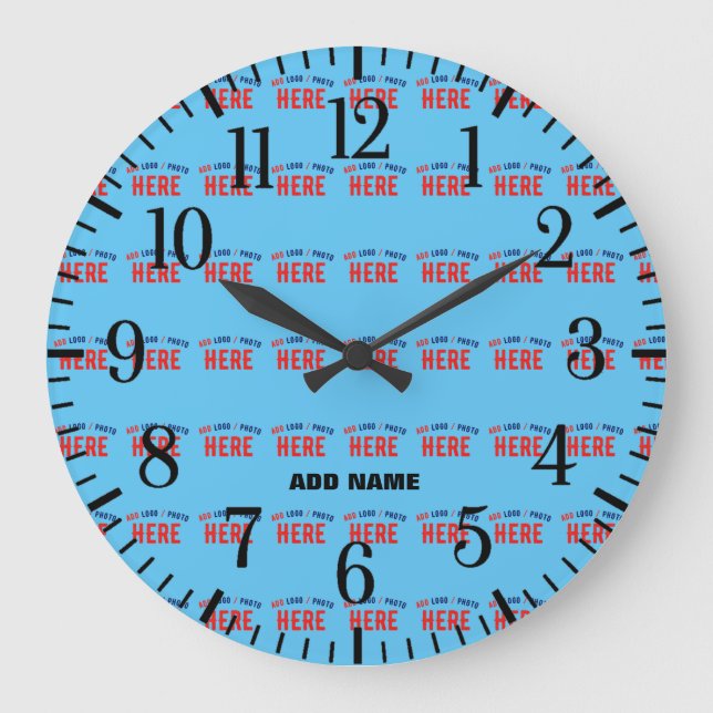 STYLISH MODERN CUSTOM SWAG SKY BLUE VERIFIED BRAND LARGE CLOCK (Front)