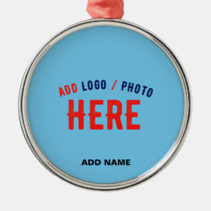 STYLISH MODERN CUSTOM SWAG SKY BLUE VERIFIED BRAND METAL ORNAMENT