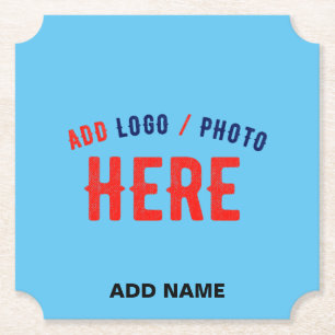 STYLISH MODERN CUSTOM SWAG SKY BLUE VERIFIED BRAND PAPER COASTER
