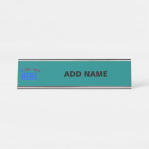 STYLISH MODERN CUSTOM TEAL GREEN VERIFIED BRANDED DESK NAME PLATE