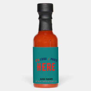STYLISH MODERN CUSTOM TEAL GREEN VERIFIED BRANDED HOT SAUCES