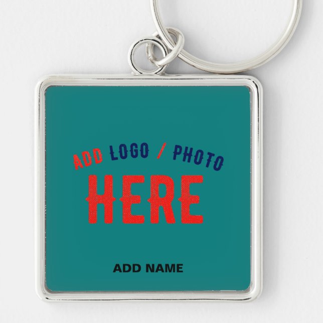 STYLISH MODERN CUSTOM TEAL GREEN VERIFIED BRANDED KEYCHAIN (Front)
