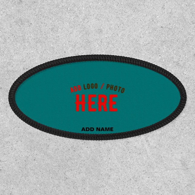 STYLISH MODERN CUSTOM TEAL GREEN VERIFIED BRANDED PATCH (Front)