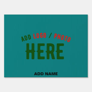 STYLISH MODERN CUSTOM TEAL GREEN VERIFIED BRANDED SIGN