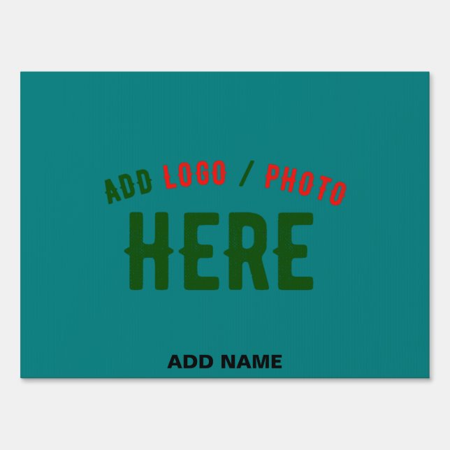 STYLISH MODERN CUSTOM TEAL GREEN VERIFIED BRANDED SIGN (Front)