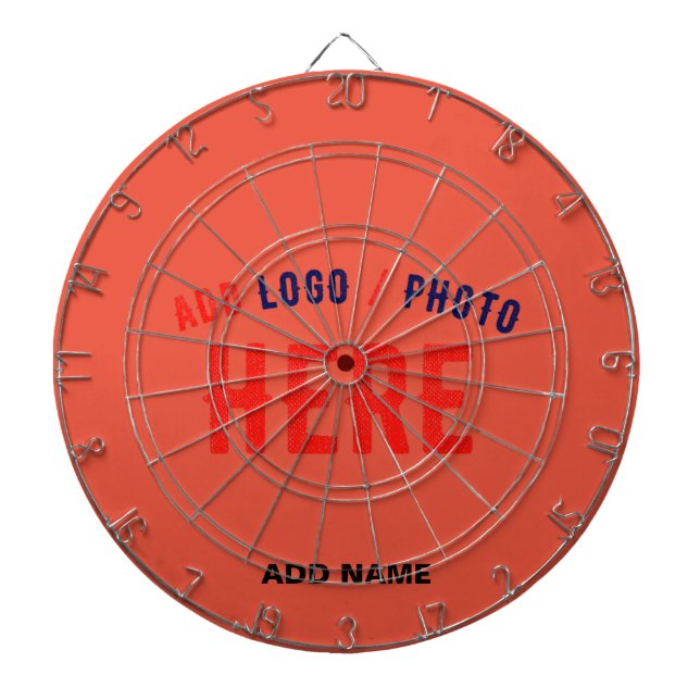 STYLISH MODERN CUSTOM TOMATO RED VERIFIED BRANDED DART BOARD (Front)