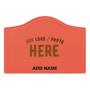 STYLISH MODERN CUSTOM TOMATO RED VERIFIED BRANDED DOOR SIGN