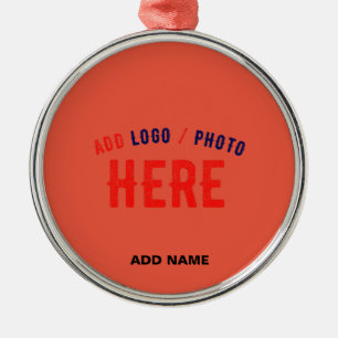 STYLISH MODERN CUSTOM TOMATO RED VERIFIED BRANDED METAL ORNAMENT