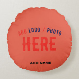 STYLISH MODERN CUSTOM TOMATO RED VERIFIED BRANDED ROUND PILLOW