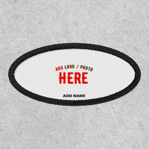 STYLISH MODERN CUSTOM WHITE BRAND BLACK STITCHING PATCH
