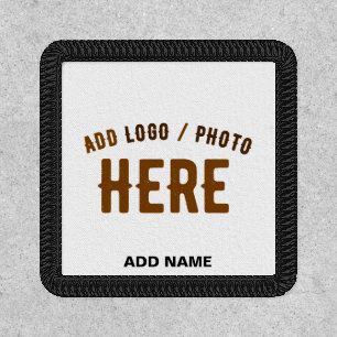 STYLISH MODERN CUSTOM WHITE VERIFIED BRAND IRON ON PATCH