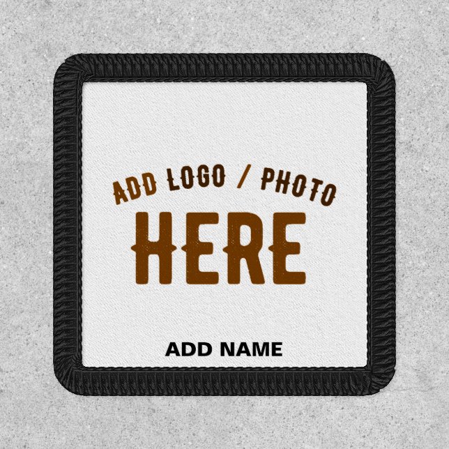 STYLISH MODERN CUSTOM WHITE VERIFIED BRAND IRON ON PATCH (Front)