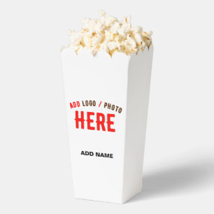 STYLISH MODERN CUSTOM WHITE VERIFIED BRAND POPCORN FAVOR BOXES