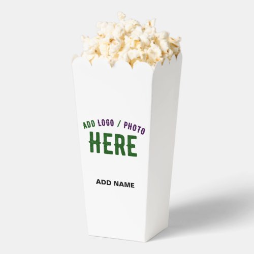 STYLISH MODERN CUSTOM WHITE VERIFIED BRAND POPCORN FAVOR BOXES