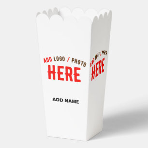 STYLISH MODERN CUSTOM WHITE VERIFIED BRAND POPCORN FAVOR BOXES