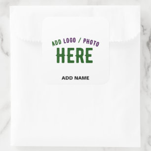 STYLISH MODERN CUSTOM WHITE VERIFIED BRANDED BAG SQUARE STICKER