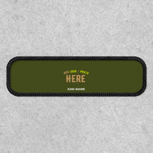 STYLISH MODERN CUSTOMIZABLE ARMY GREEN BLACK BRAND PATCH