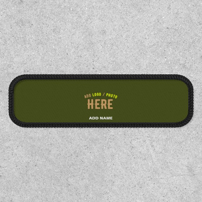 STYLISH MODERN CUSTOMIZABLE ARMY GREEN BLACK BRAND PATCH (Front)