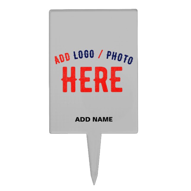 STYLISH MODERN CUSTOMIZABLE ASH VERIFIED BRANDED CAKE TOPPER (Front)