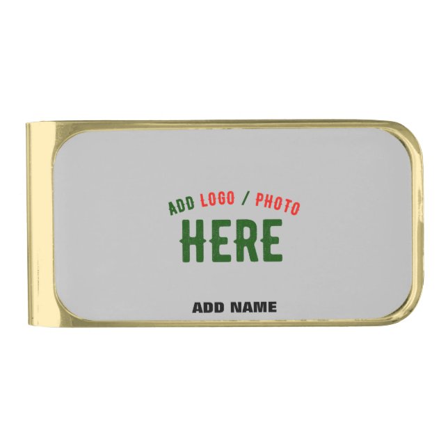 STYLISH MODERN CUSTOMIZABLE ASH VERIFIED BRANDED GOLD FINISH MONEY CLIP (Front)