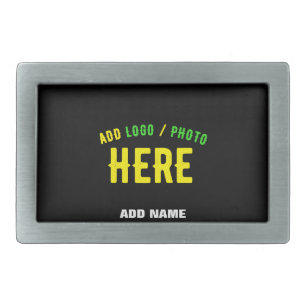 STYLISH MODERN CUSTOMIZABLE BLACK BRAND RECTANGLE BELT BUCKLE