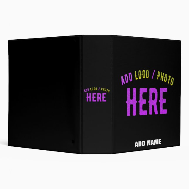 STYLISH MODERN CUSTOMIZABLE BLACK VERIFIED BRANDED 3 RING BINDER (Background)