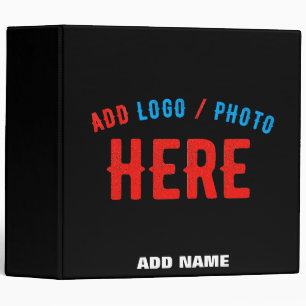 STYLISH MODERN CUSTOMIZABLE BLACK VERIFIED BRANDED 3 RING BINDER