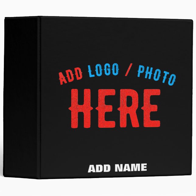 STYLISH MODERN CUSTOMIZABLE BLACK VERIFIED BRANDED 3 RING BINDER (Front/Spine)