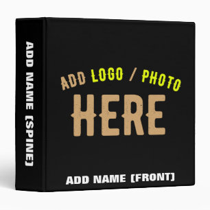 STYLISH MODERN CUSTOMIZABLE BLACK VERIFIED BRANDED 3 RING BINDER