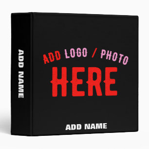 STYLISH MODERN CUSTOMIZABLE BLACK VERIFIED BRANDED 3 RING BINDER
