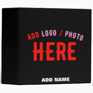 STYLISH MODERN CUSTOMIZABLE BLACK VERIFIED BRANDED 3 RING BINDER