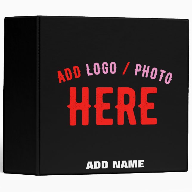 STYLISH MODERN CUSTOMIZABLE BLACK VERIFIED BRANDED 3 RING BINDER (Front/Spine)