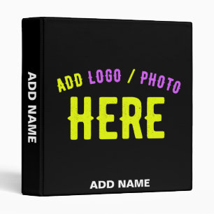 STYLISH MODERN CUSTOMIZABLE BLACK VERIFIED BRANDED 3 RING BINDER