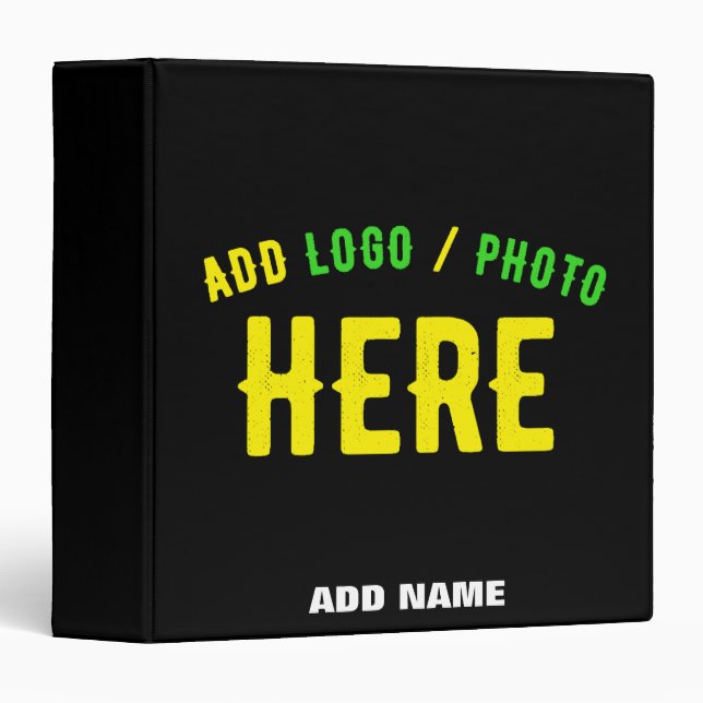 STYLISH MODERN CUSTOMIZABLE BLACK VERIFIED BRANDED 3 RING BINDER (Front/Spine)