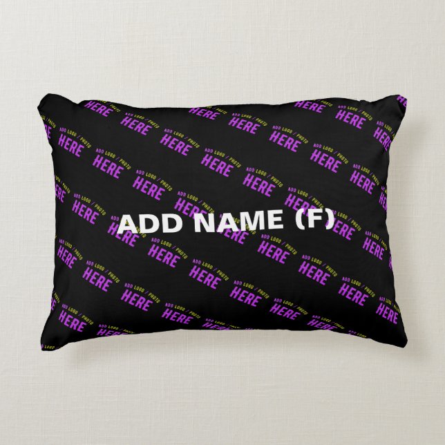 STYLISH MODERN CUSTOMIZABLE BLACK VERIFIED BRANDED ACCENT PILLOW (Front)