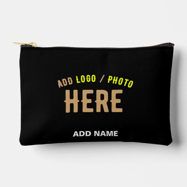 STYLISH MODERN CUSTOMIZABLE BLACK VERIFIED BRANDED ACCESSORY POUCH (Front)