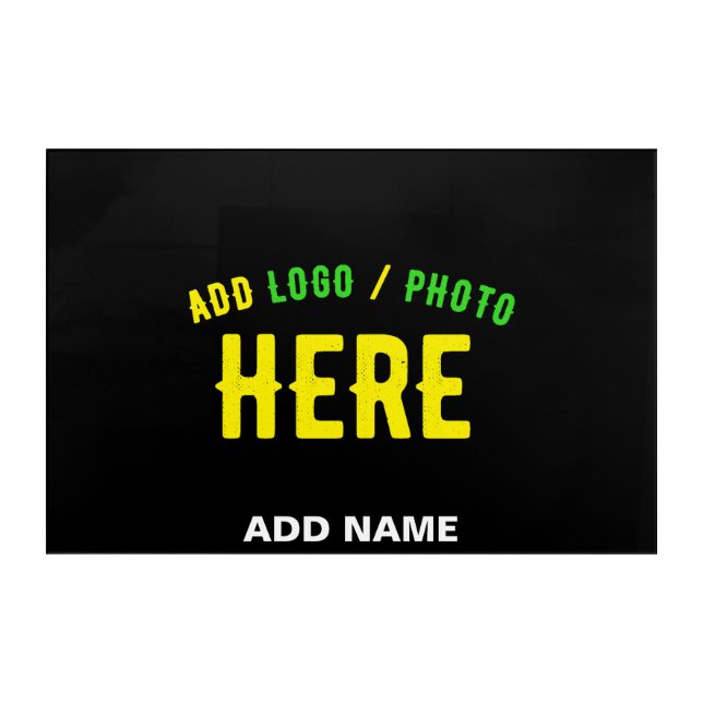 STYLISH MODERN CUSTOMIZABLE BLACK VERIFIED BRANDED ACRYLIC PRINT (Front)