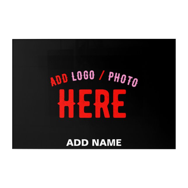 STYLISH MODERN CUSTOMIZABLE BLACK VERIFIED BRANDED ACRYLIC PRINT (Front)