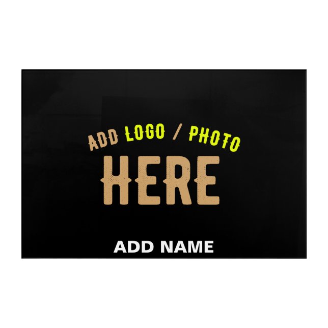 STYLISH MODERN CUSTOMIZABLE BLACK VERIFIED BRANDED ACRYLIC PRINT (Front)