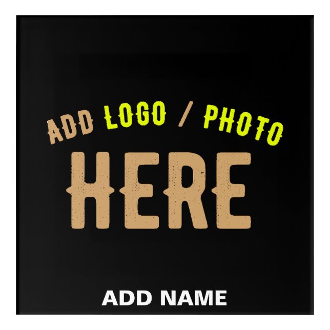 STYLISH MODERN CUSTOMIZABLE BLACK VERIFIED BRANDED ACRYLIC PRINT (Front)