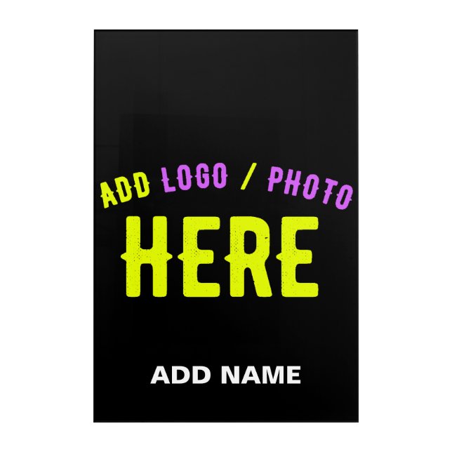 STYLISH MODERN CUSTOMIZABLE BLACK VERIFIED BRANDED ACRYLIC PRINT (Front)