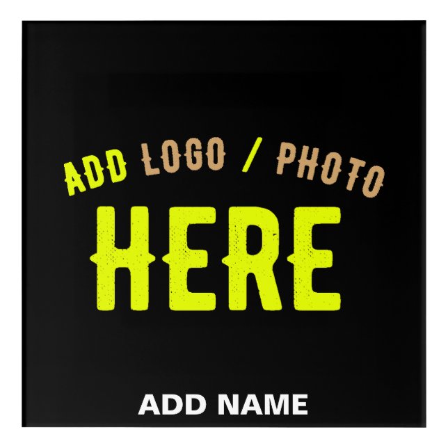 STYLISH MODERN CUSTOMIZABLE BLACK VERIFIED BRANDED ACRYLIC PRINT (Front)