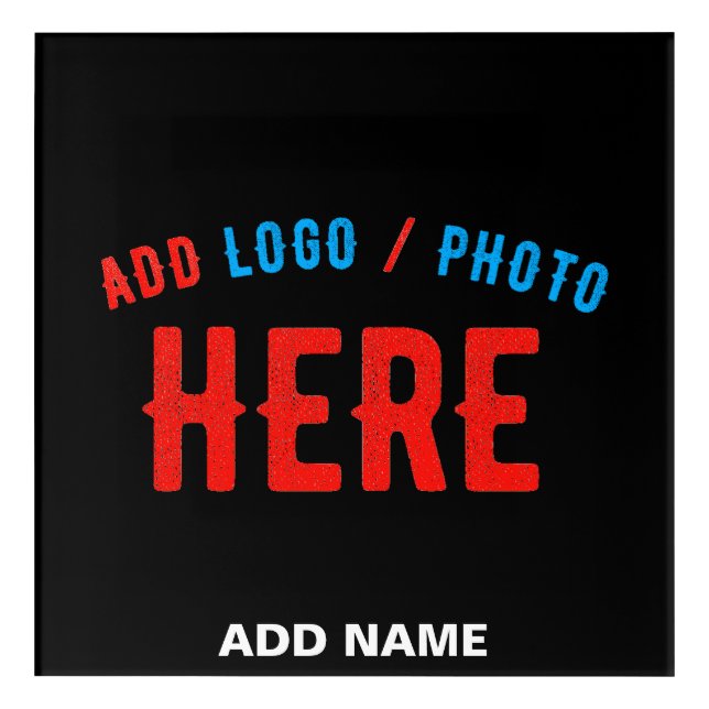 STYLISH MODERN CUSTOMIZABLE BLACK VERIFIED BRANDED ACRYLIC PRINT (Front)