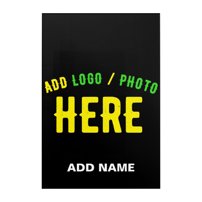 STYLISH MODERN CUSTOMIZABLE BLACK VERIFIED BRANDED ACRYLIC PRINT (Front)