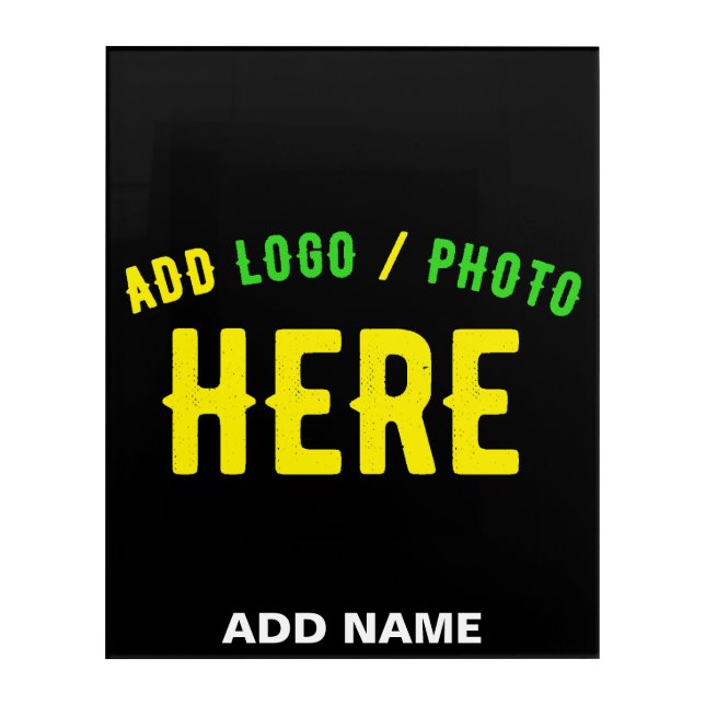 STYLISH MODERN CUSTOMIZABLE BLACK VERIFIED BRANDED ACRYLIC PRINT (Front)