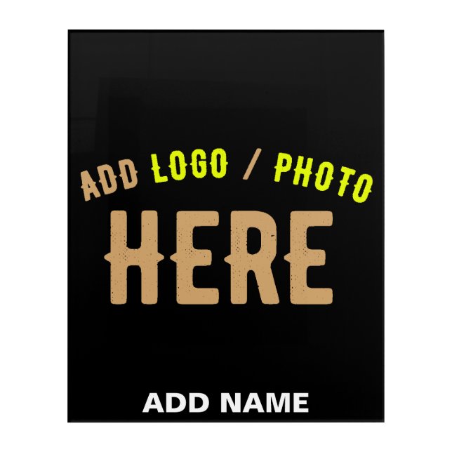 STYLISH MODERN CUSTOMIZABLE BLACK VERIFIED BRANDED ACRYLIC PRINT (Front)