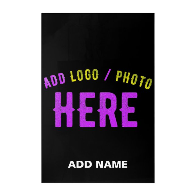 STYLISH MODERN CUSTOMIZABLE BLACK VERIFIED BRANDED ACRYLIC PRINT (Front)